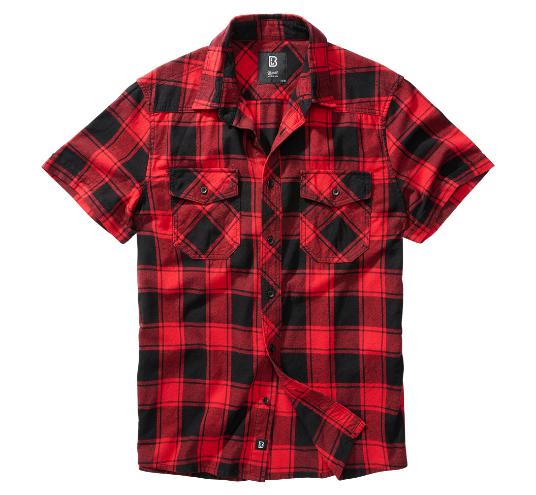 Košile kr. rukáv Brandit Check Shirt červená/černá Barva: red/black, Velikost: S