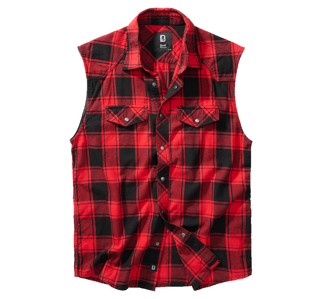Košile bez rukávu Brandit Checkshirt červenočerná Barva: red/black, Velikost: S