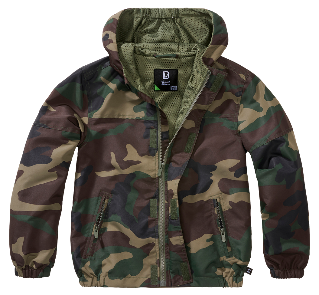 Summer Windbreaker bunda dětská Brandit woodland Barva: WOODLAND, Velikost: 122/128
