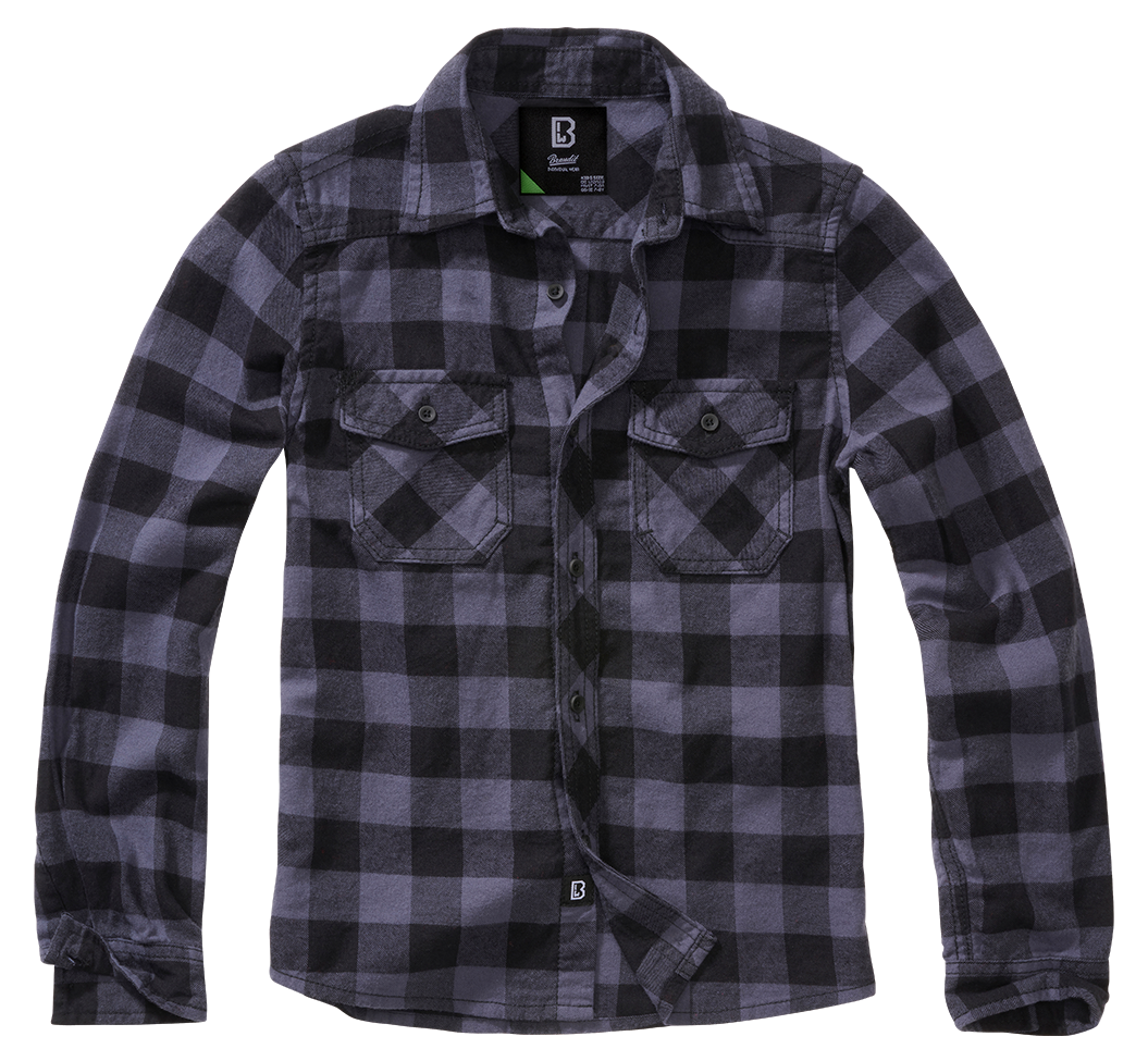 Košile dl. rukáv dětská Brandit Check Shirt černá/šedá Barva: black/grey, Velikost: 122/128