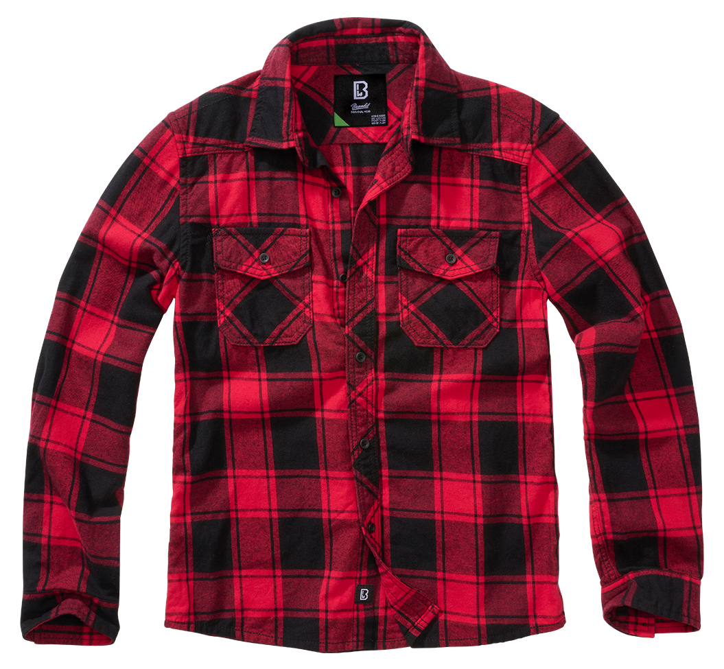 Košile dl. rukáv dětská Brandit Check Shirt červená/černá Barva: red/black, Velikost: 122/128