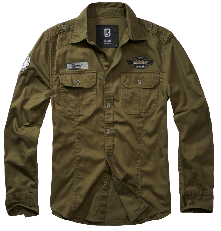 Košile dl. rukáv Brandit Luis Vintageshirt olivová Barva: olive, Velikost: 5XL
