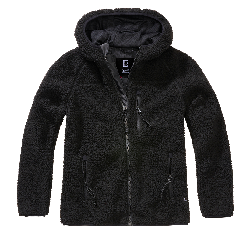 Bunda dámská Brandit Teddyfleece s kapucí černá Barva: BLACK, Velikost: 3XL
