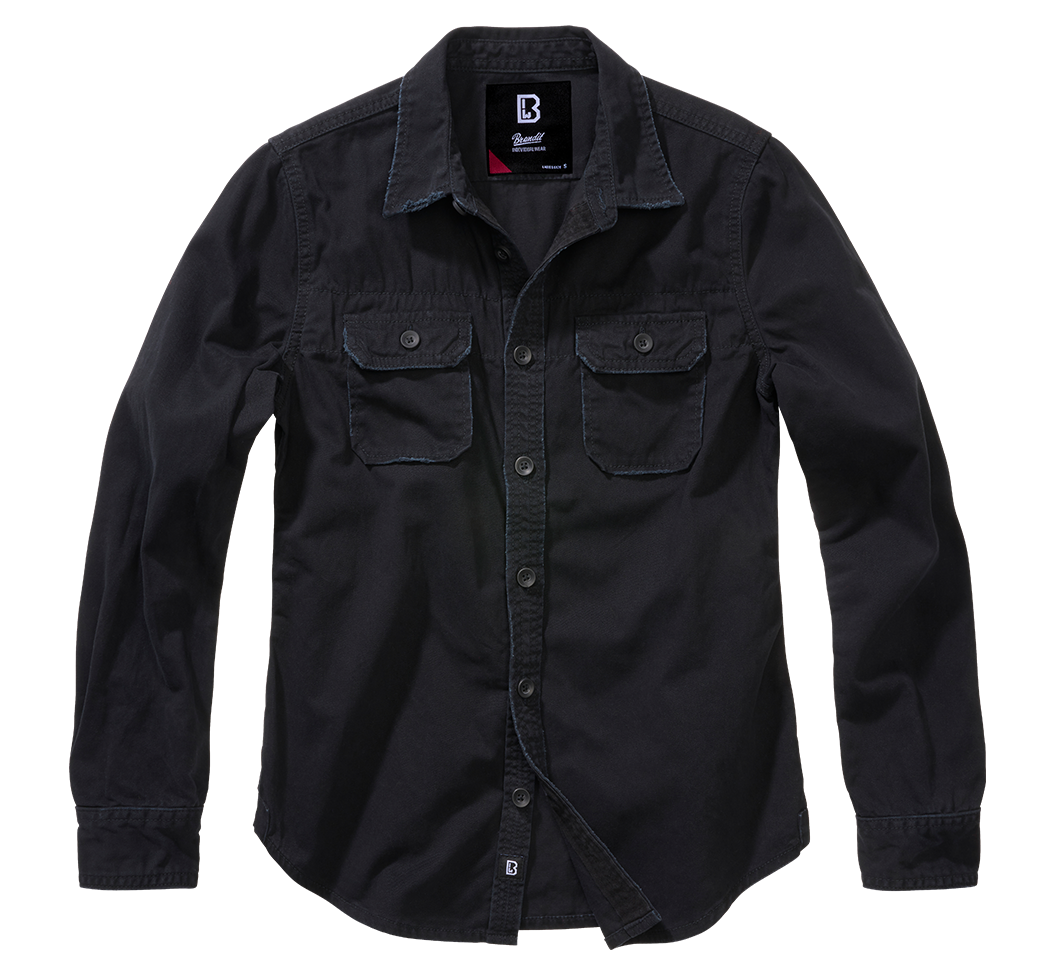 Košile dl. rukáv dámská Brandit Vintage Shirt černá Barva: BLACK, Velikost: XS