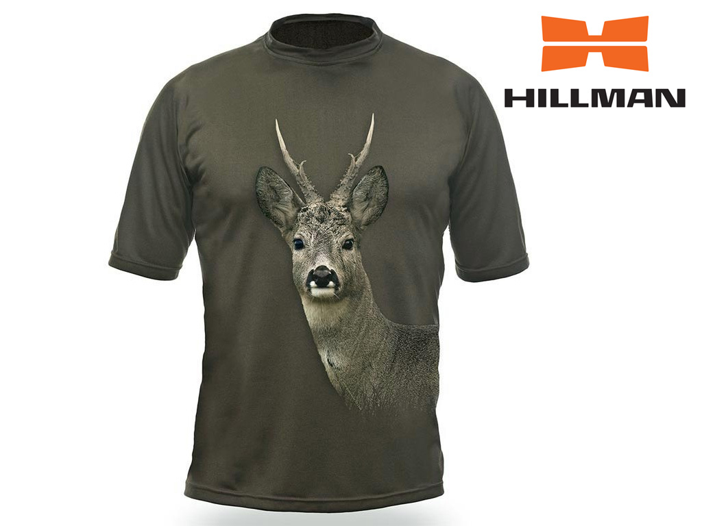 HILLMAN Gamewear 3D Myslivecké tričko kr. rukáv Srnec 3D b. Dub Velikost: M