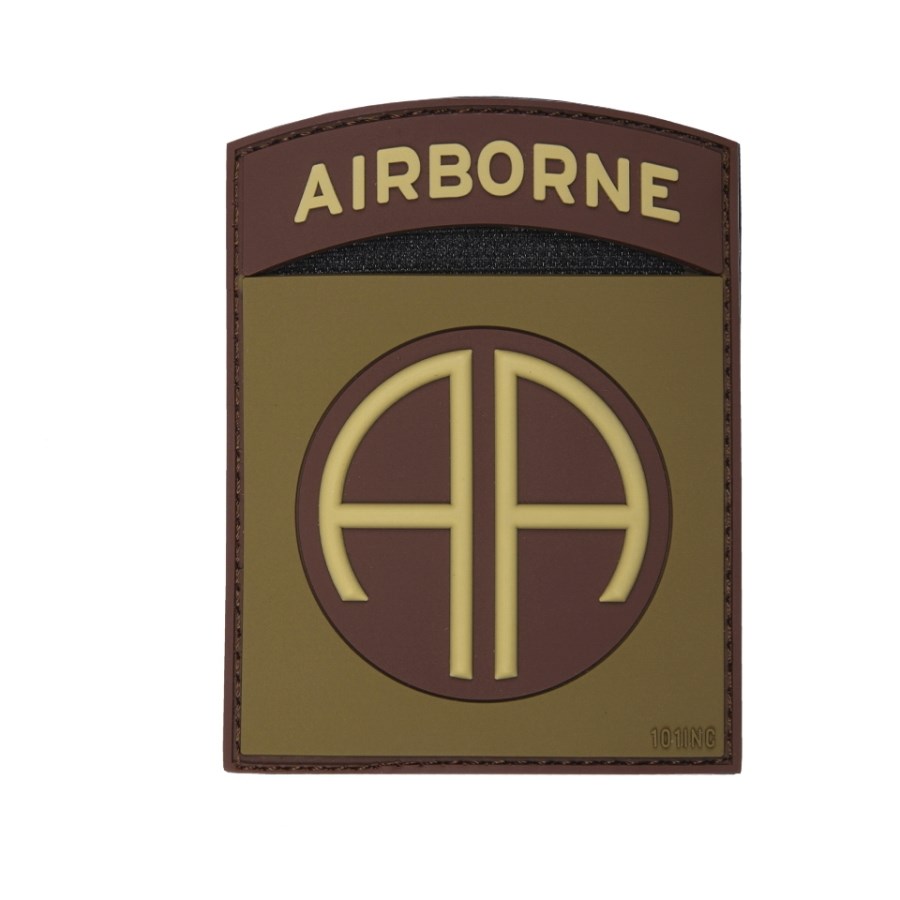 101INC Nášivka 3D plastová AIRBORNE 82nd COYOTE Barva: COYOTE BROWN