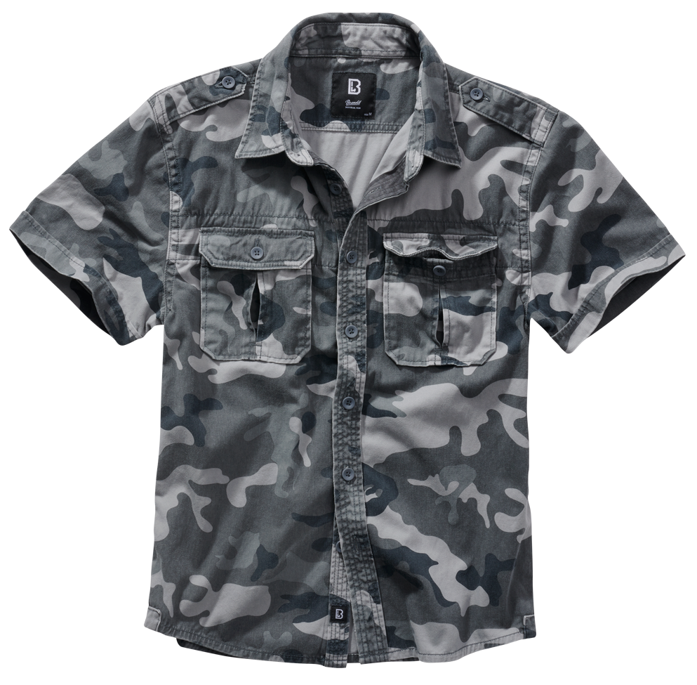 Košile kr. rukáv Brandit Vintage Shirt šedá kamufláž Barva: grey camo, Velikost: 7XL