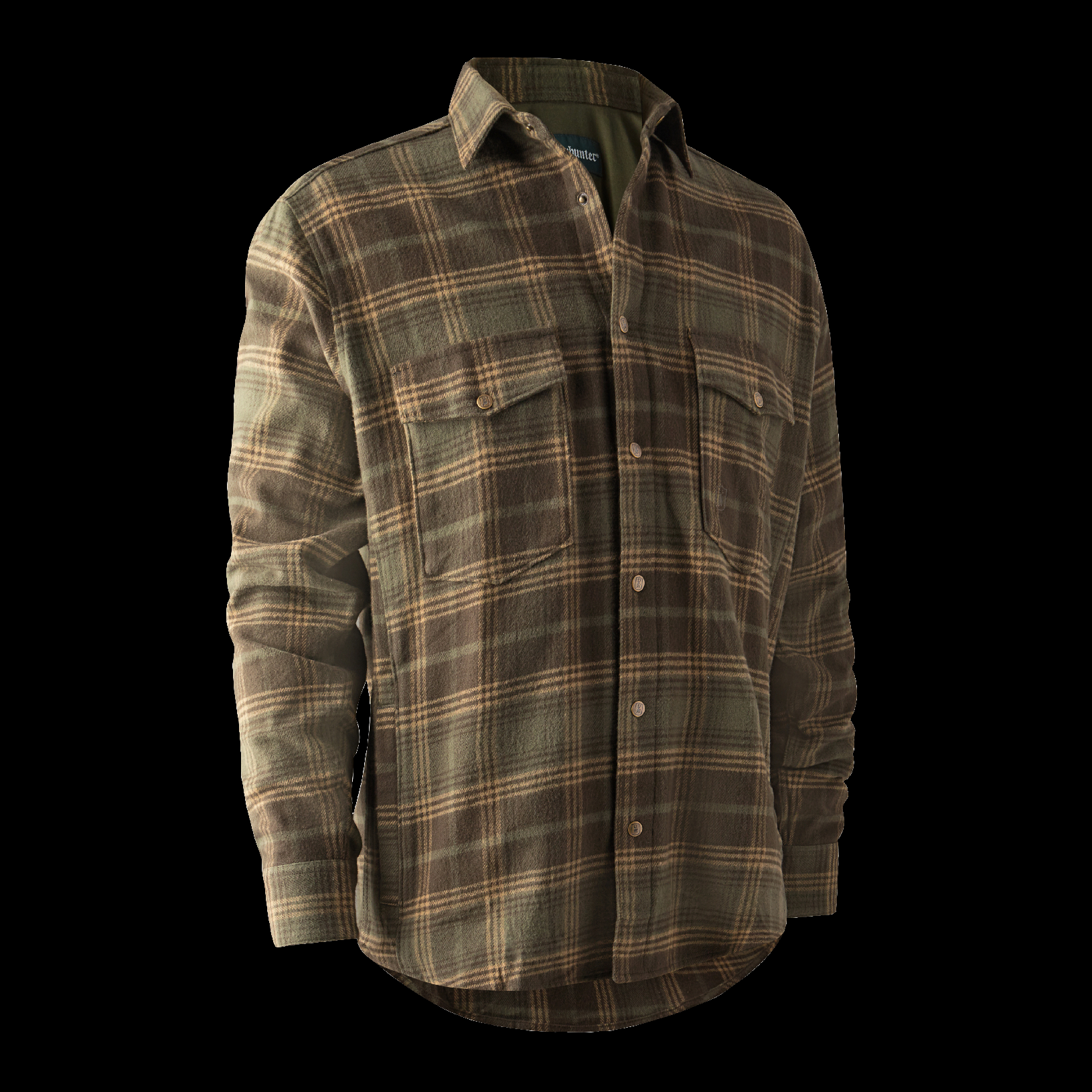 Lovecká košile Deerhunter Noah s podšívkou S Barva: Green Check, Velikost: 43/44