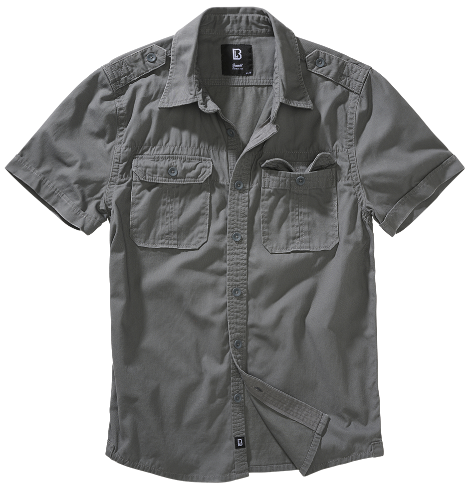 Košile kr. rukáv Brandit Vintage Shirt šedá Barva: charcoal grey, Velikost: 7XL