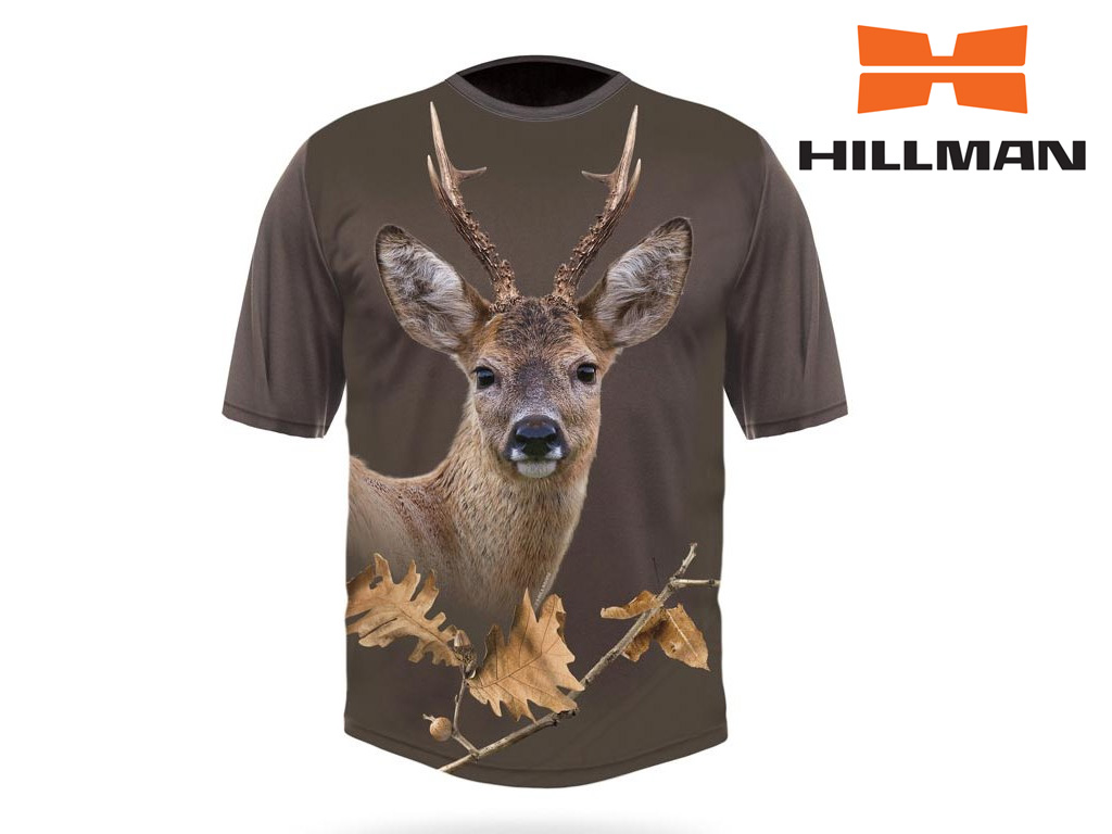 HILLMAN Gamewear 3D Myslivecké tričko bavlna DGT Srnec b. Dub - Poškozené Velikost: 2XL