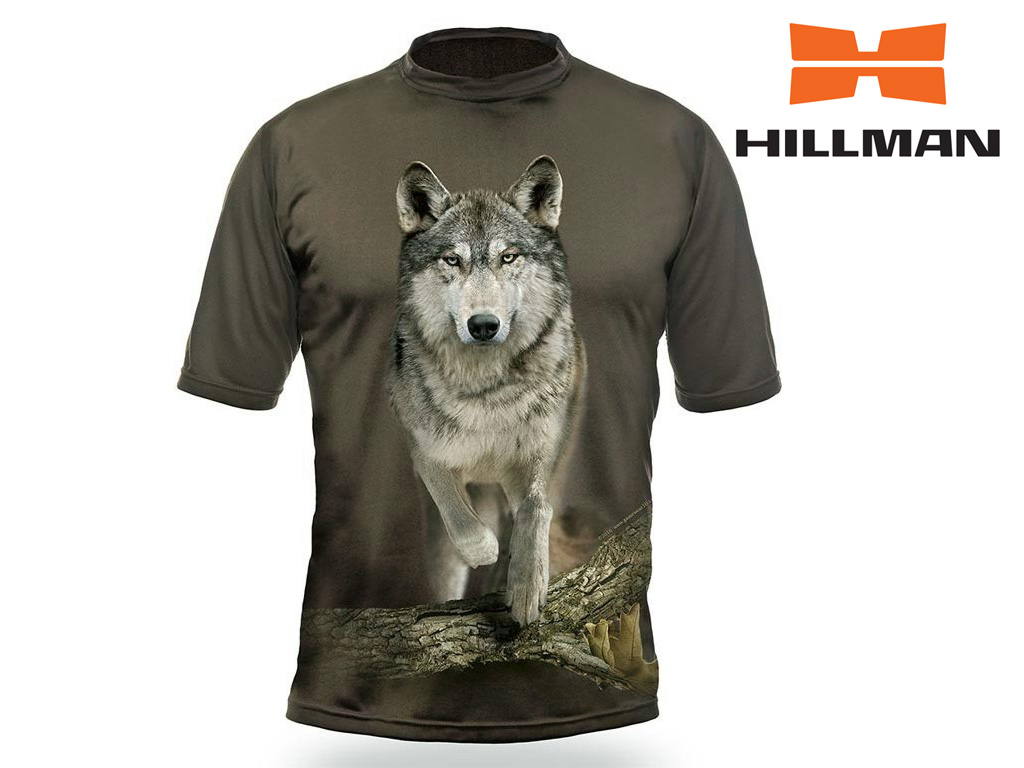 HILLMAN Gamewear 3D Myslivecké tričko kr. rukáv Vlk 3D b. Dub Velikost: L