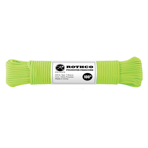 ROTHCO Šňůra PARACORD polyester 550LB 30m 4mm REFLEXNÍ ZELENÁ Barva: Zelená