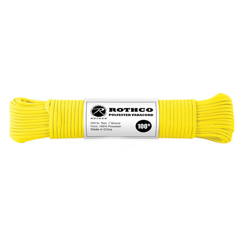 ROTHCO Šňůra PARACORD polyester 550LB 30m 4mm REFLEXNÍ ŽLUTÁ Barva: Žlutá