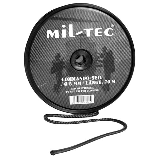 MIL-TEC® Šňůra COMMANDO 7mm ČERNÁ 50m Barva: Černá