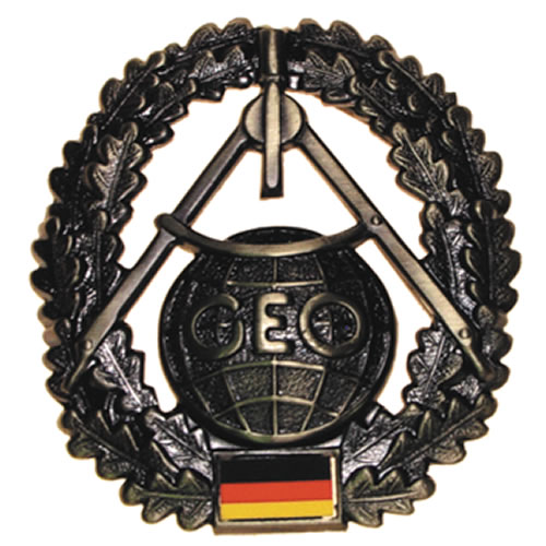 Bundeswehr Odznak BW na baret Topographietruppe kovový