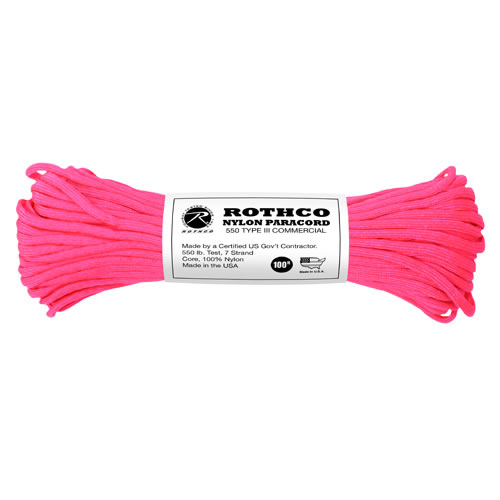 ROTHCO Šňůra PARACORD nylon 550LB 30m 4mm REFLEXNÍ RŮŽOVÁ Barva: Růžová