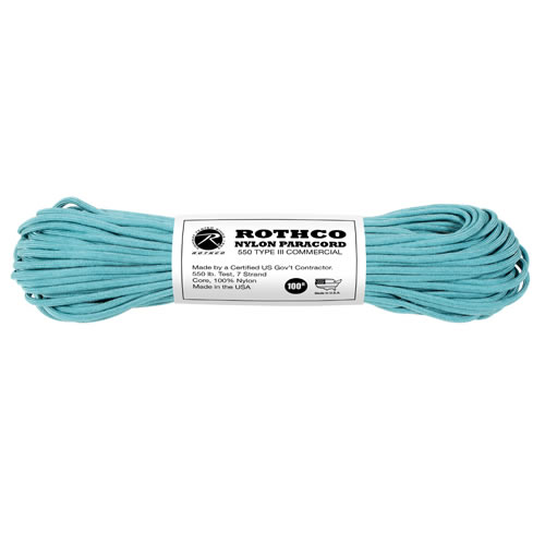 ROTHCO Šňůra PARACORD nylon 550LB 30m 4mm TYRKYSOVÁ Velikost: 4mm / 30m