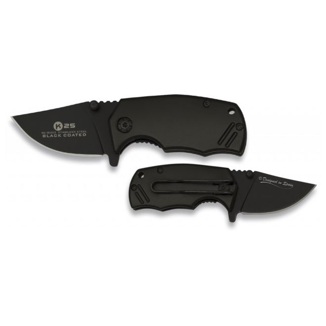 K25 Nůž zavírací MINI s klipem ČERNÝ Barva: Černá