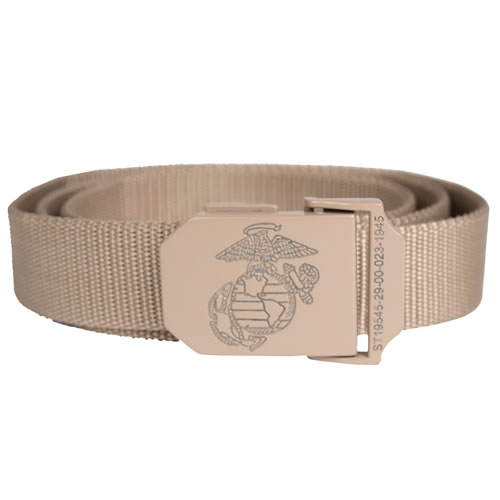 MIL-TEC® Opasek kalhotový USMC s kovovou sponou KHAKI Barva: KHAKI