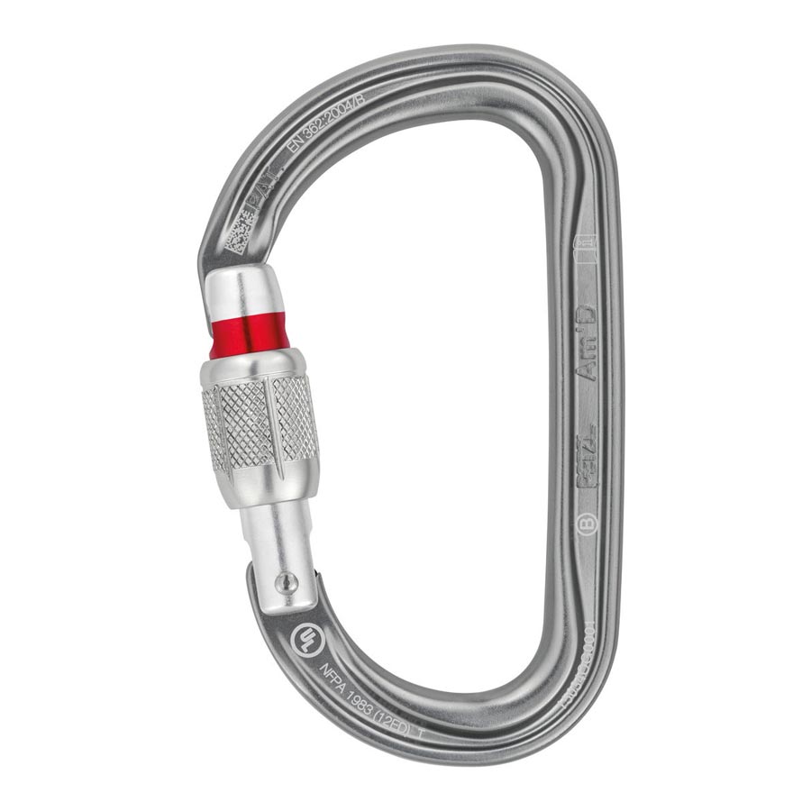 Karabina PETZL Am´D s pojistkou SCREW-LOCK ŠEDÁ