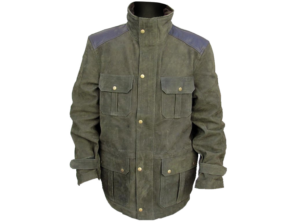 Myslivecký kožený kabát zelený Raza Khalid Velikost: M
