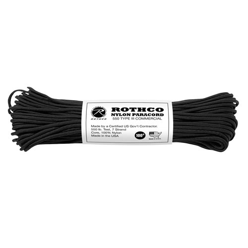 ROTHCO Šňůra PARACORD nylon 550LB 30m 4mm ČERNÁ Barva: Černá