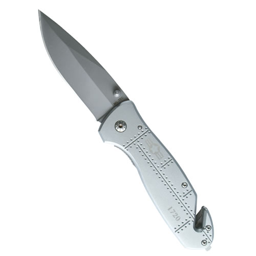 MIL-TEC® Nůž zavírací s klipsnou a řezákem ve střence AIRFORCE Barva: STŘÍBRNÁ