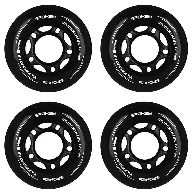 Spokey PU 64 mm Náhradní kolečka k bruslím, 4 ks