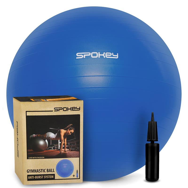 Spokey FITBALL III Gymnastický míč 75 cm včetně pumpičky, modrý