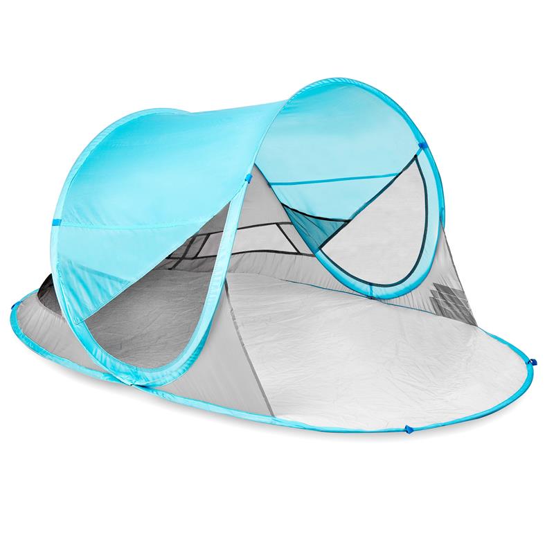 Spokey STRATUS Samorozkládací outdoorový paravan, limetový, UV 40, 195 x 100 x 85 cm Varianta: Spokey STRATUS Samorozkládací plážový paravan, UV 40, 190x120x90 cm - světle modrý