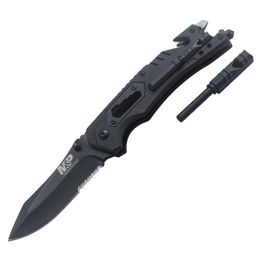 Smith & Wesson® Nůž zavírací 1100078 víceúčelový ČERNÝ Barva: Černá