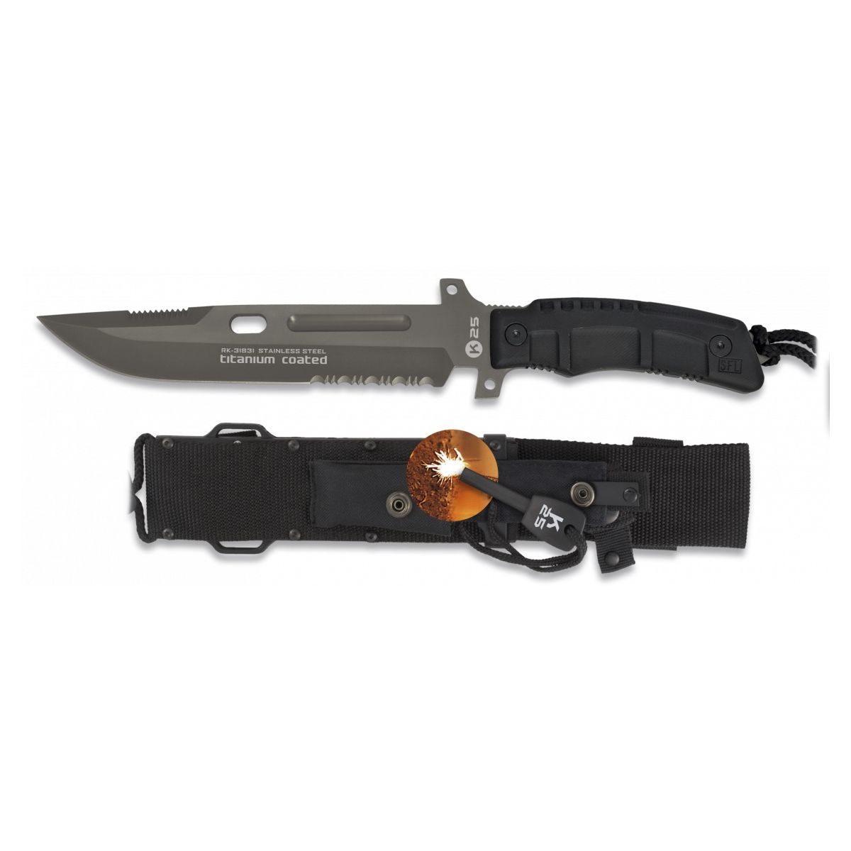 K25 Nůž Tactical 31831 pevná čepel Barva: Černá