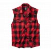 Košile bez rukávu Brandit Checkshirt červenočerná
