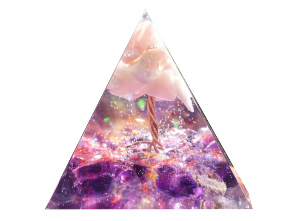 leciva pyramida orgonitova fialova ruzovy strom zivota