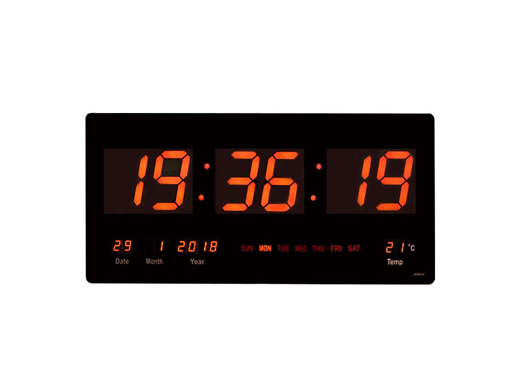 led velkoplosne hodiny cervene