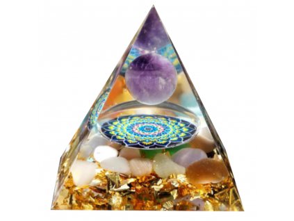 leciva pyramida ametist modro zluty koberec