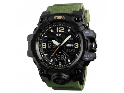 panske digitalni sportovni hodinky gtup 1050 army green