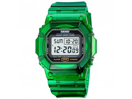digitalni hodinky transparentni skmei 1999 zelene