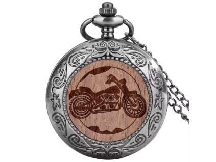 kapesni hodinky motorkarske chopper custom drevo kovove hlavni