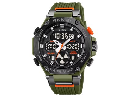 panske sportovni hodinky se tremi casy skmei 2223 army zelene