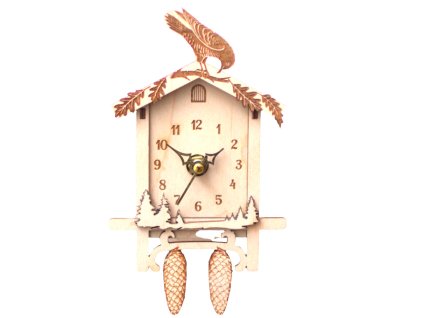 drevene hodiny kukacky les