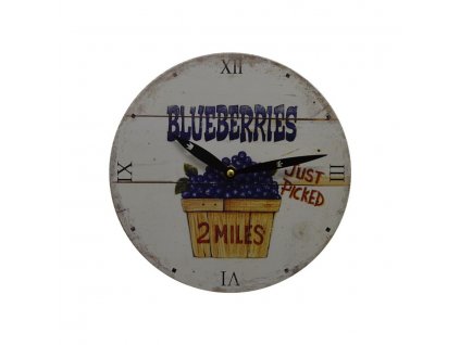 2140 kuchynske nastenne retro hodiny blueberries