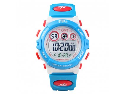 detske digitalni vodotesne 5bar hodinky gtup 1110 modre