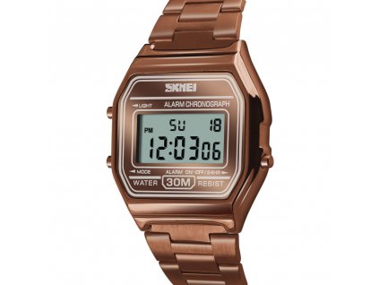 panske retro hodinky 1123 medene s kovovym reminkem