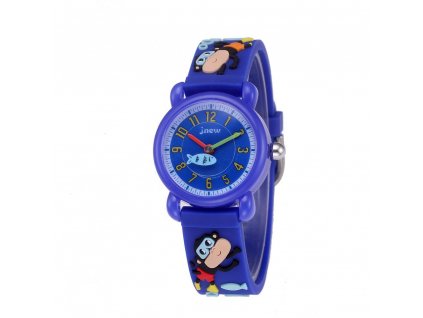 detske hodinky jnew s 3d reminkem barevne modre opicky 1