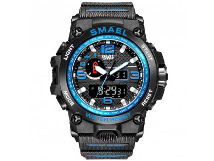 digitalni hodinky s dualnim casem smael 1545D modre