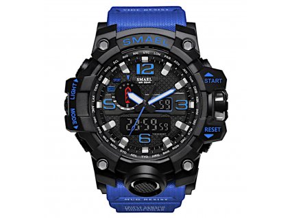 digitalni hodinky s dualnim casem smael 1545 modre cerne