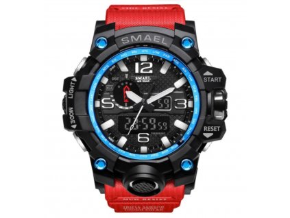 digitalni hodinky s dualnim casem smael 1545 cerveno modre