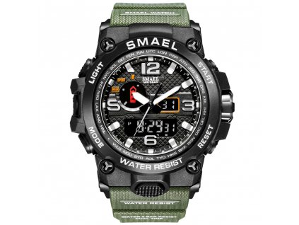 digitalni hodinky s dualnim casem smael 1545D army green