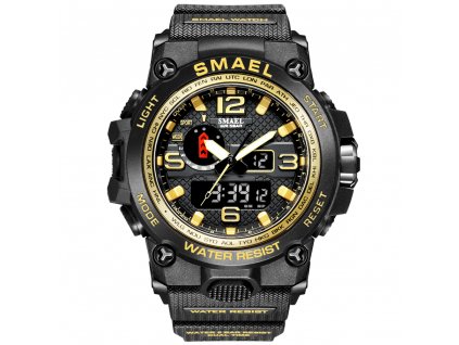 digitalni hodinky s dualnim casem smael 1545D zlate